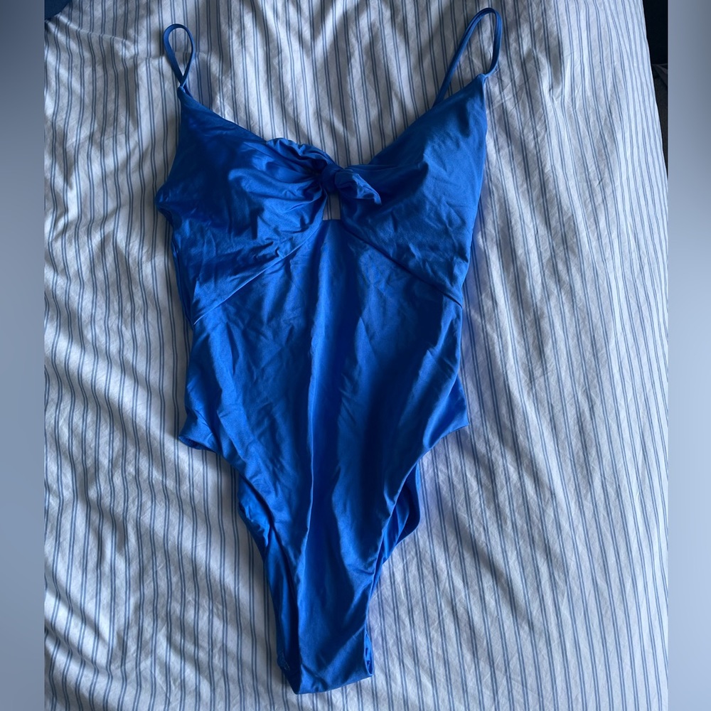 Trina Turk one piece bathing suit with tie-front